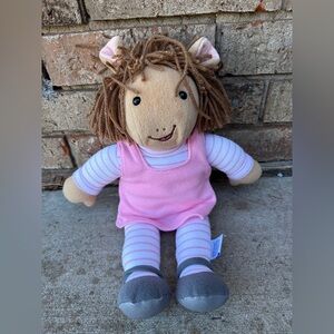 Vintage Eden Plush Arthurs Sister DW Read Doll 1994 14" Pink Jumper Marc Brown